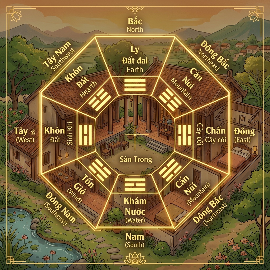 Hướng nhà bát trạch phong thủy